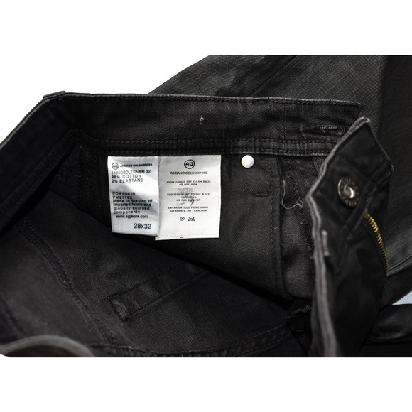 B0 NEW ADRIANO GOLDSCHMIED Dylan Black Coated Slim Skinny Jeans Sz 28 X 32 $188 - Picture 5 of 7